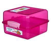 Sistema 31735-3 Lunch Cube, 1.4 L - with contrasting Clips, Pink