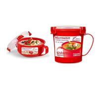 Sistema 656Ml Soup Mug & 850Ml Breakfast Bowl - Microwave Safe Bpa-Free Plastic