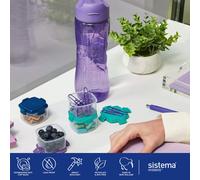 Sistema Active Sports Water Bottles | 800 ml | Leakproof Kids Water Bottles | Impact-Resistant Tritan Plastic | BPA-Free | Ocean Blue & Minty Teal |