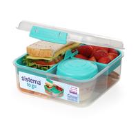 Sistema Bento Box LUNCH | Bento School Lunch Box with Compartments | 1.25 L | Food Storage Container in Minty Teal | 1 Count