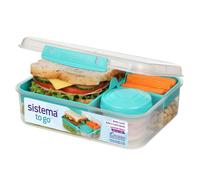 Sistema Bento Box Lunch School With Compartments 1.65 L Food Storage Container In Minty Teal 1 Count