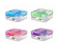 Sistema Bento Cube Box to Go with Fruit/Yogurt Pot, 1.25 L - Assorted Colours