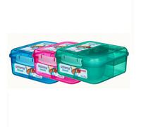 Sistema Bento Lunch Box 1.25L (6 Pack) - Turquoise, Pink & Blue, Bpa-Free & Leak-Resistant For Fresh Meals