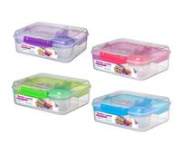 Sistema Bento Lunch Box 1.65L With Yogurt Pot Assorted Colours