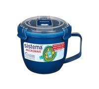 Sistema Blue Small Soup Mug 565ml - BPA-Free, Microwave Safe with Steam Vent