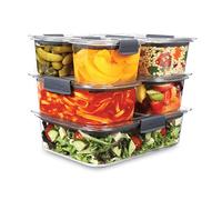 Sistema Food Storage Set Brilliance – 100% Leak-Proof BPA-Free Plastic – 6-Piece with Lids