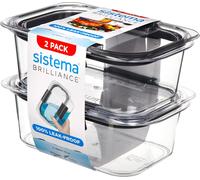 Sistema Brilliance 920ml Food Container 100% Leak Proof - Microwave Safe/Lid