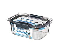 Sistema Brilliance Food Storage Container | 920 ml | Leakproof Tritan Stackable Food Prep Container with Lid | BPA-Free | Grey/Clear