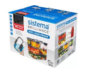Sistema Brilliance Food Storage Containers with Lids - Leak-Proof Seal 14 Pieces