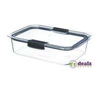 Sistema Food Container Brilliance Large Rectangular – 2L, Leakproof Tritan, BPA-Free (Grey/Clear)