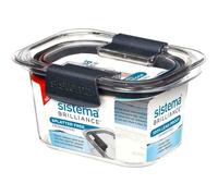 Sistema 55105 Brilliance TRITAN Food Storage Container, 380 ml, Clear With Grey Clips and Seal