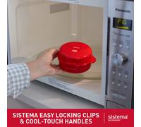 Sistema Easy Eggs Microwave Egg Cooker | 270 ml | Egg Poacher with Steam Release Vent | BPA-Free | Red | 1 Count