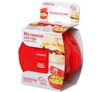 Sistema Easy Eggs Microwave Egg Cooker | 270 ml | Egg Poacher with Steam Release Vent | BPA-Free | Red | 1 Count