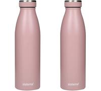 Sistema Hydrate Stainless Steel Water Bottle | 500 ml Leak-Proof Reusable Water Bottle | BPA & Phthalate Free | Double Wall Vacuum Insulation | Keeps Cold for 12 hrsHot for 6 hrs | Assorted Colours