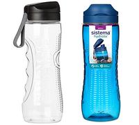 Sistema Hydrate Tritan Active Sports Water Bottle | 800 ml | Leakproof Water Bottle | BPA-Free | Black & Hydrate 800ml Sports Water Bottle