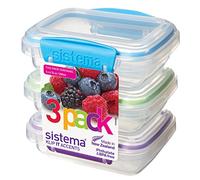 Sistema KLIP IT Accents Collection Food Storage Containers, 6.7 oz./0.2 L, Color Received May Vary, 3 Count