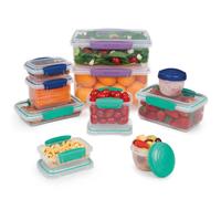Sistema KLIP IT Accents Food Storage Containers | Assorted Sizes | Airtight & Stackable Meal Prep Containers with Lids | School Lunch Boxes & Snack