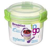 Sistema Klip It Colour Accents Breakfast To Go Container, Assorted Colours, One Only Supplied