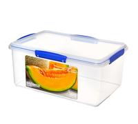 Sistema KLIP IT Food Storage Container | 9.6 L | Stackable & Airtight Fridge/Freezer Food Box with Lid | BPA-Free Plastic | Blue Clips | 1 Count
