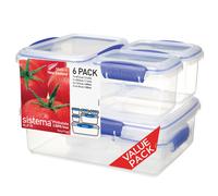Sistema KLIP IT Food Storage Containers | 2 L, 1 L, 400 ml, 200 ml | Airtight & Stackable Meal Prep Containers with Lids | School Lunch Boxes & Snack