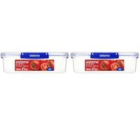 Sistema KLIP IT PLUS Food Storage Container | 2.2 Litre Leak-Proof, Stackable & Airtight Fridge/Freezer Food Boxes | BPA-Free Plastic | Recyclable with TerraCycle® | 1 Count, Blue (Pack of 2)