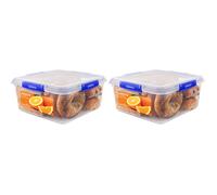 Sistema KLIP IT PLUS Food Storage Container | 5.5 L Square | Stackable & Airtight Fridge/Freezer Food Boxes with Lids | Recyclable with TerraCycle |