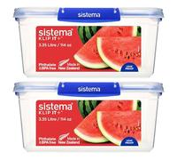 Sistema Klip It Plus Rectangle Container 3.35Ltr (Pack of 2)