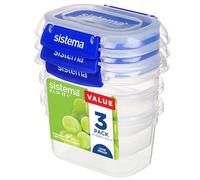 Sistema KLIP IT PLUS Food Storage Containers | 400 ml | 3 Piece Airtight Containers Set | Leak-Proof Seal | Easy Locking Clips | BPA-Free
