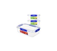 Sistema KLIP IT PLUS Leakproof Food Storage Containers | 2 x 1L & 2.2 L | Airtight, Stackable & Nestable Meal Prep Containers with Lids | School Lunch
