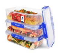 Sistema KLIP IT PLUS Leakproof Food Storage Containers 22 L Airtight Stackable Nestable Meal Prep Containers with Lids School Lunch Boxes 3