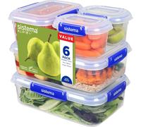 Sistema Klip It Plus Leakproof Food Storage Containers 6 Pack,School Lunch Boxes