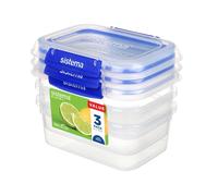 Sistema Klip It Plus Rectangular Food Storage Containers 1L Set of 3 Stackable