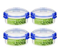 Sistema KLIP IT PLUS Round Food Storage Containers | 300 ml Leak-Proof, Stackable & Airtight Fridge/Freezer Containers with Lid...