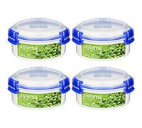 Sistema KLIP IT PLUS Round Food Storage Containers , 300 ml Leak-Proof, Stackable & Airtight Fridge/Freezer Containers with Lid , BPA-Free , 4 Count