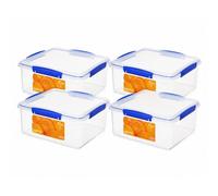 Sistema Klip It Rectangle Food Storage Container 5L (4 Pack) - Stackable, Easy-Locking Clips, Freezer & Dishwasher Safe