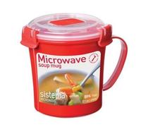 Sistema Klip It Single Microwave Soup To Go Mug, 656ml, Assorted Colours (red)