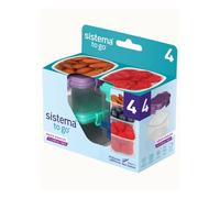 Sistema Knick Knack Mini Pack of Reusable Containers, Set of 4, Multi