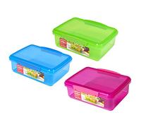 Sistema Lunch Box, 2 L - Pack of 3 - Assorted Colours