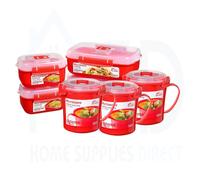Sistema Lunch Box Set - 2 x 1.25L + 2 x 525ml + 3 Medium Soup Mugs 656ml - BPA-Free, Leak-Proof, Microwave & Dishwasher Safe