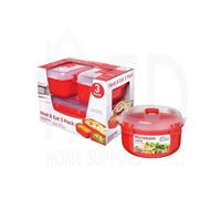 Sistema Lunch Box Set - 2 X 525Ml + 1 X 1.25L + 915Ml Bowl - Bpa-Free, Microwave, Freezer & Dishwasher Safe