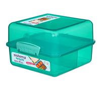 Sistema Lunch Box with Compartments ,1.4 L Lunch Cube ,Food Storage Container with Lid ,BPA-Free ,Assorted Colours