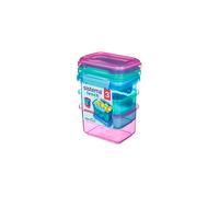 Sistema Lunch Food Storage Containers | 400 ml | Small Snack Pots | BPA-Free Plastic | Assorted Colours | 3 Count