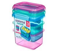 Sistema Lunch Food Storage Containers | 400 ml | Small Snack Pots | BPA-Free Plastic | Assorted Colours | 3 Count