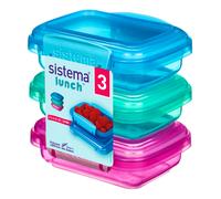 Sistema Lunch Food Storage Containers | 200 ml | Small Snack Pots | BPA-Free Plastic | Assorted Colours | 3 Count