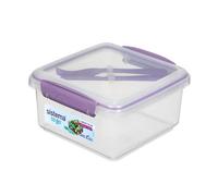 Sistema Lunch Plus To Go 1.2L With Cutlery - Clear Container With Cutlery, Leak-Proof Seal, Bpa-Free