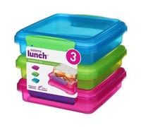 Sistema Lunch Sandwich Box, 450 ml - Assorted Colours, Pack of 3