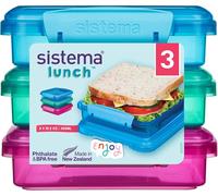 Sistema Lunch Sandwich Boxes | 450 ml | Airtight School Lunch Boxes | BPA-Free |