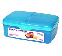 Sistema Lunch Slimline Quaddie Lunchbox with Bottle - 1.5 L, Aqua