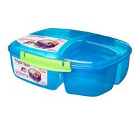 Sistema Lunch Triple Split Lunch Box with Yoghurt Pot | 2 L Food Container | BPA-Free | Assorted Colours