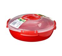 Sistema Round Microwave Container | 1.3 L | Food Steamer Container with Steam Release Vent | BPA-Free | Red | 1 Count